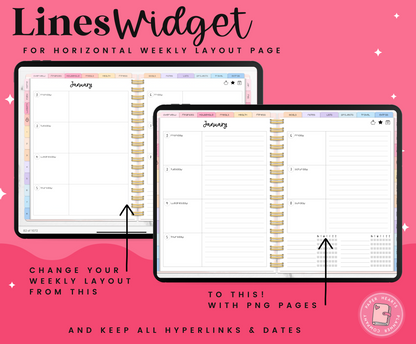 Transparent Lines Horizontal Week 4 Widget Layout