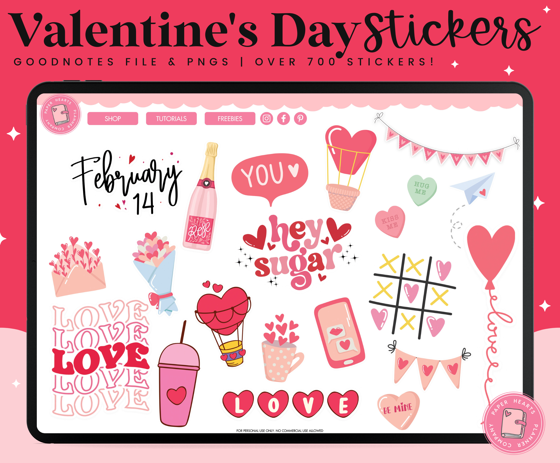 Valentine's Day Stickers – Paper Hearts Planner Co.