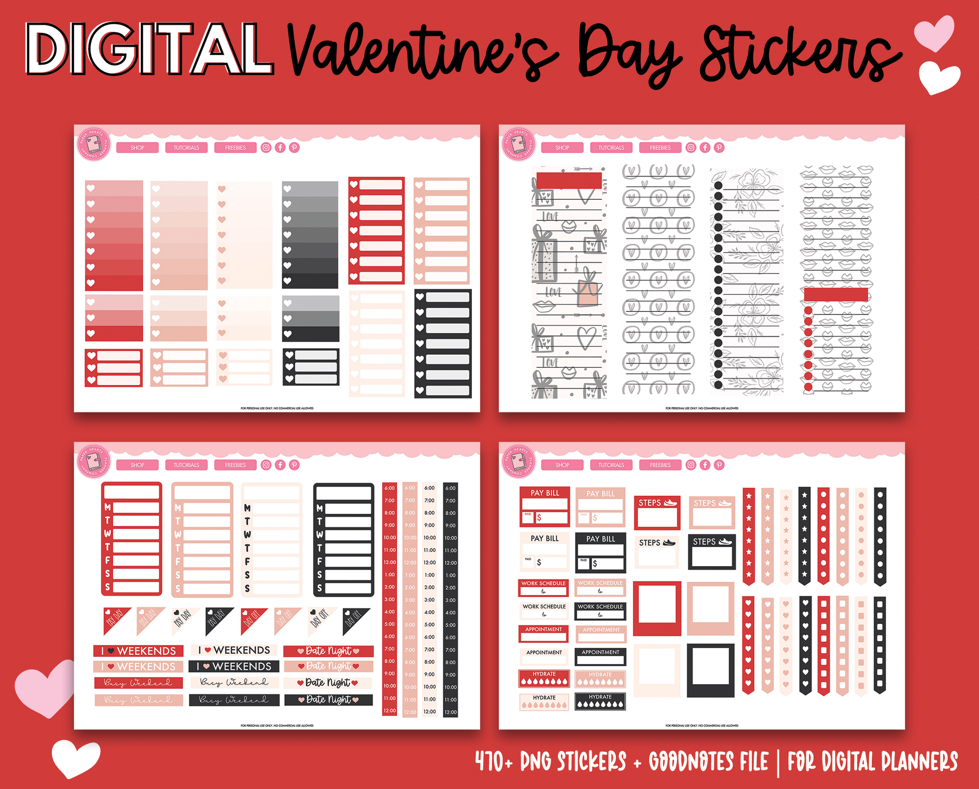 Valentines Day Stickers – Paper Hearts Planner Co.