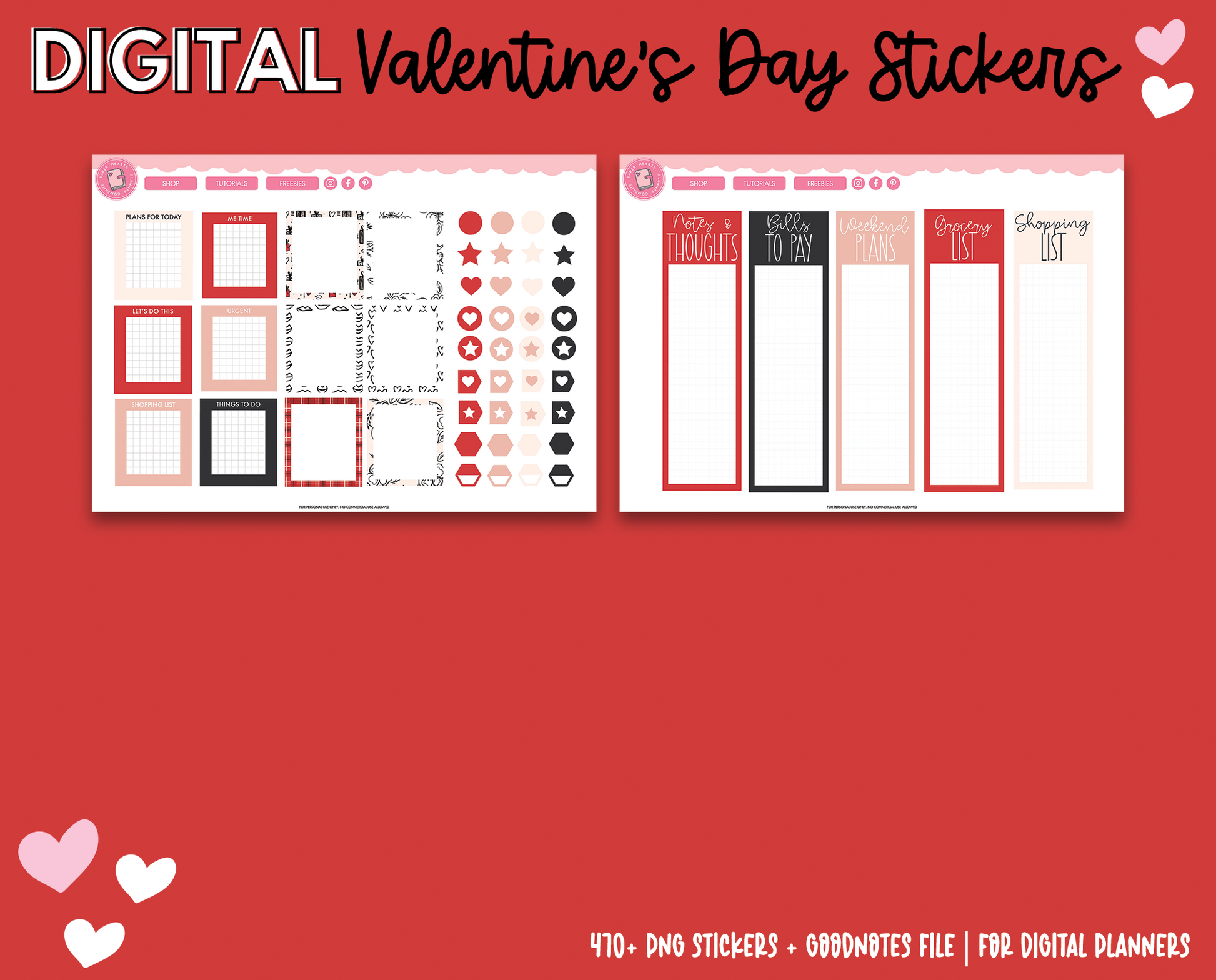 February Stickers Digital Stickers Valentine Stickers Goodnotes