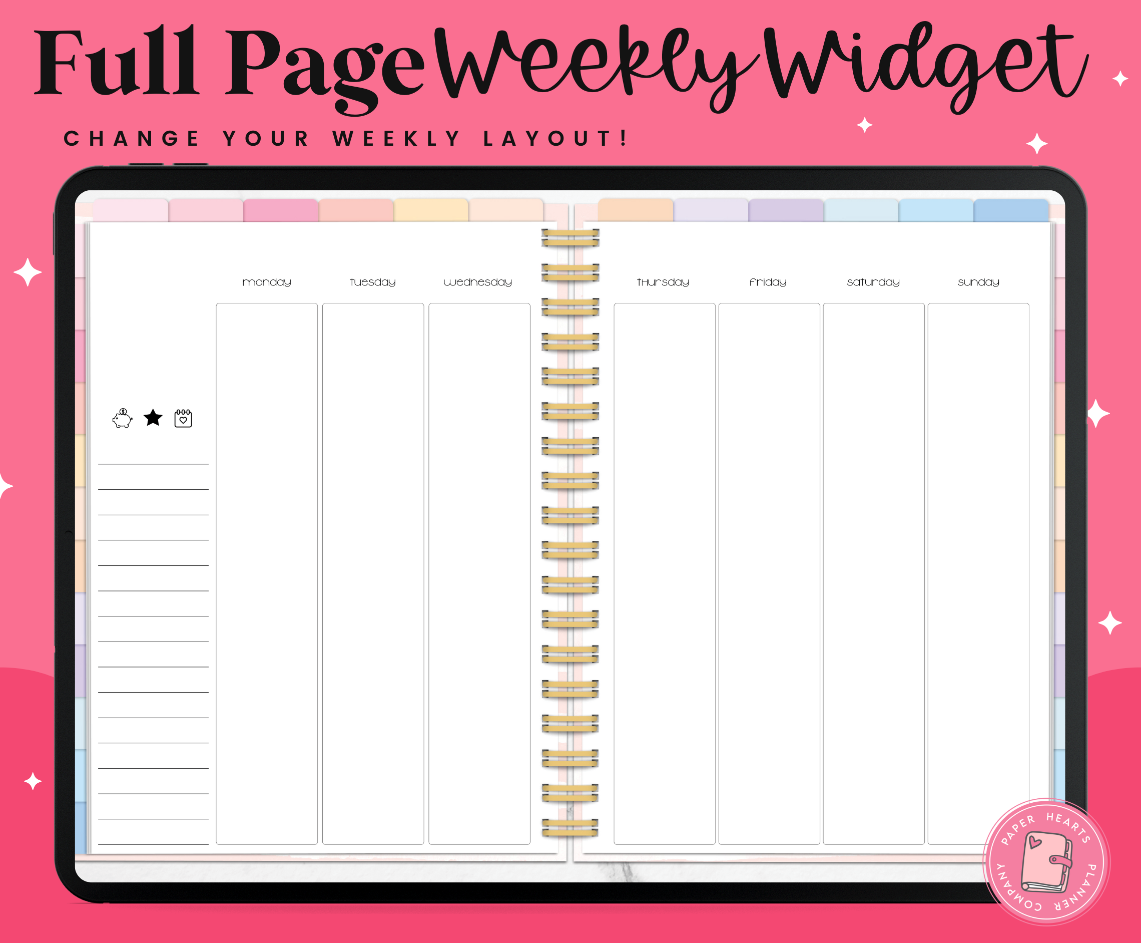 Vertical Weekly Widget Layout 4 – Paper Hearts Planner Co.