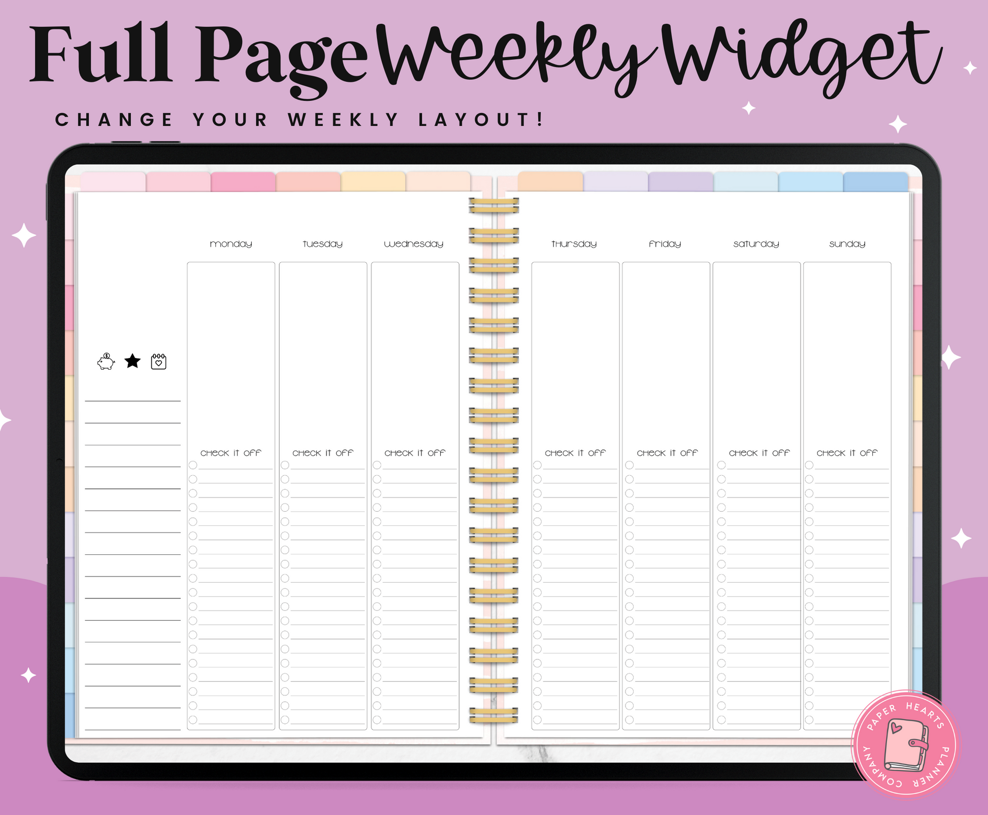 Vertical Weekly Widget Layout 6 – Paper Hearts Planner Co.