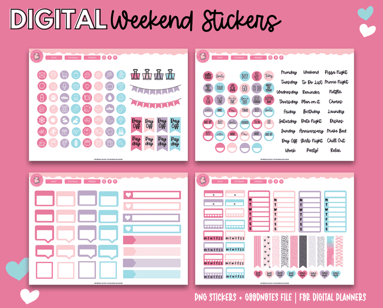Weekend Planner Digital Stickers