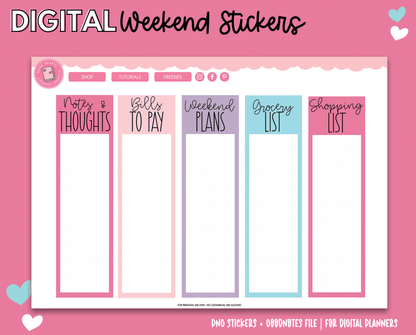 Weekend Planner Digital Stickers