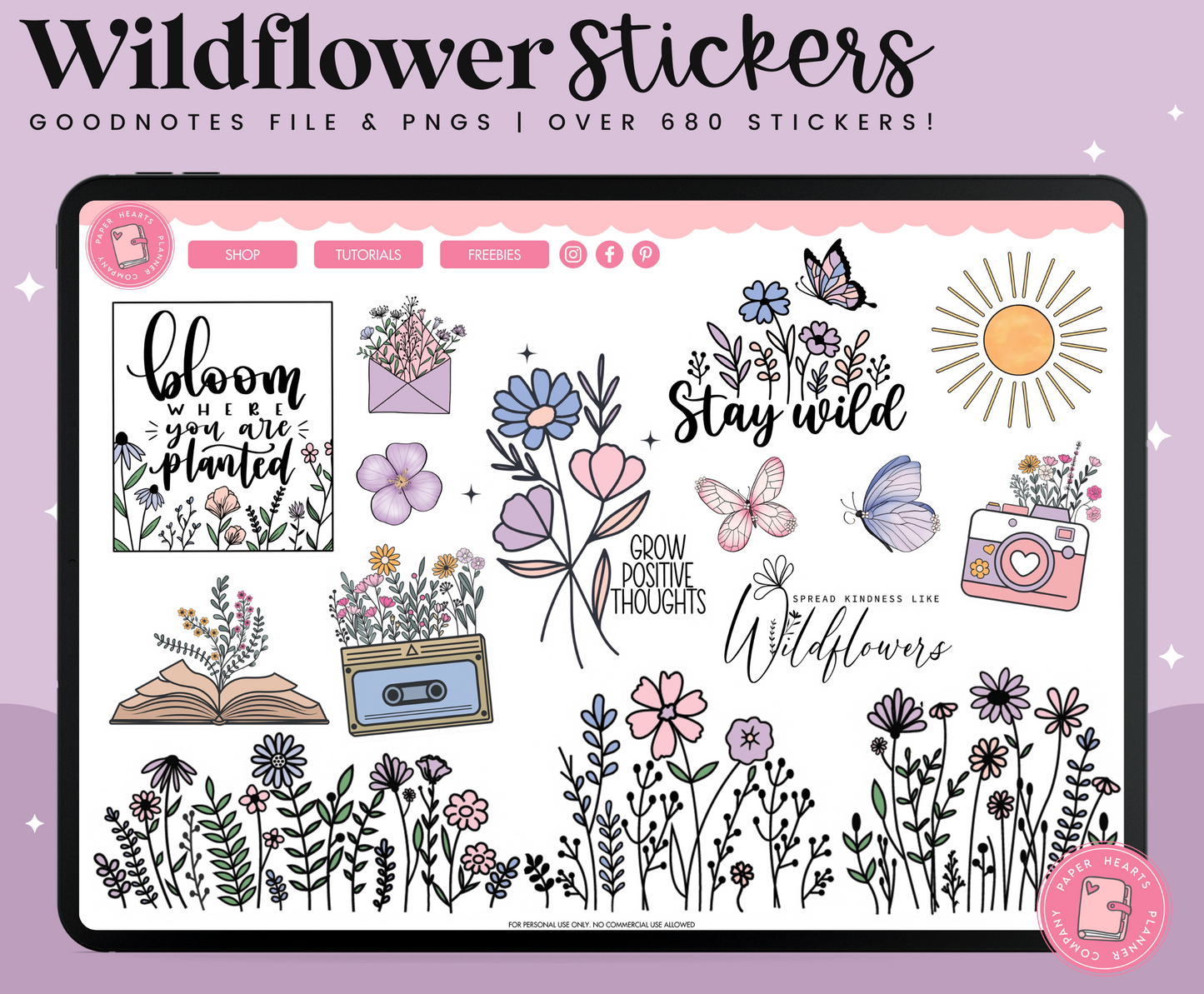 Wildflower Stickers – Paper Hearts Planner Co.