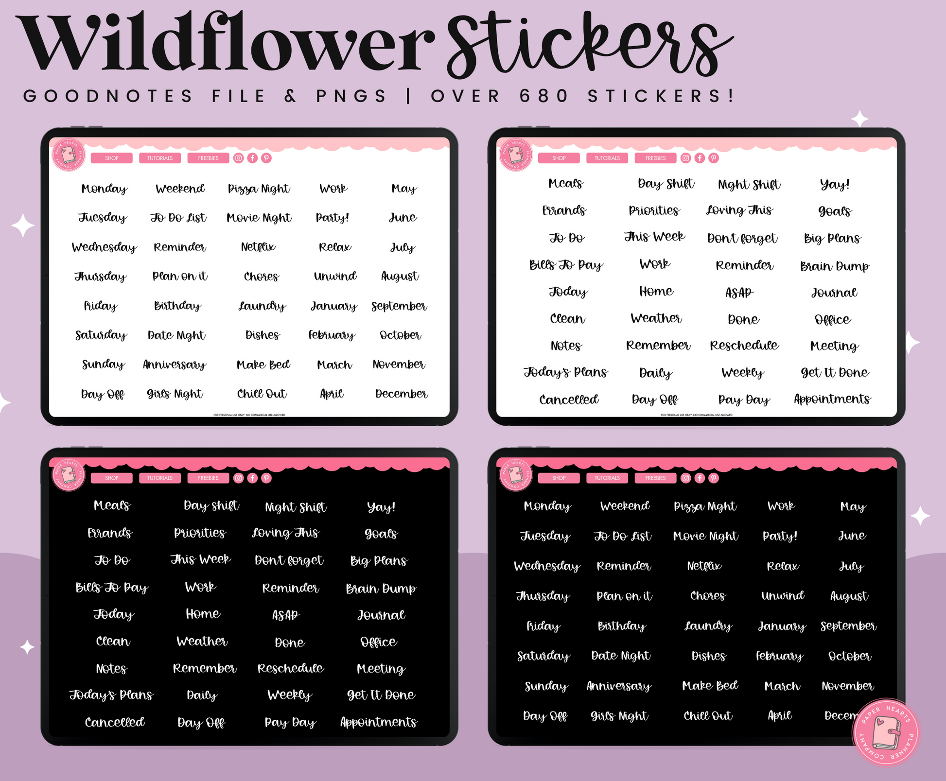 Wildflower Stickers – Paper Hearts Planner Co.