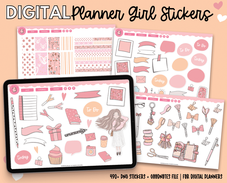 Planner Girl Digital Stickers